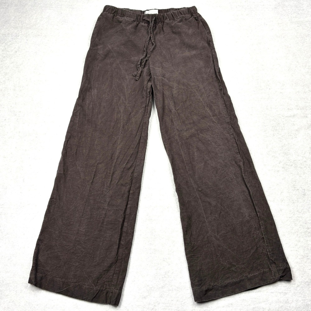 Caroline Constas Pants Womens XS Brown Lyocell Linen Wide Leg Lounge Resort